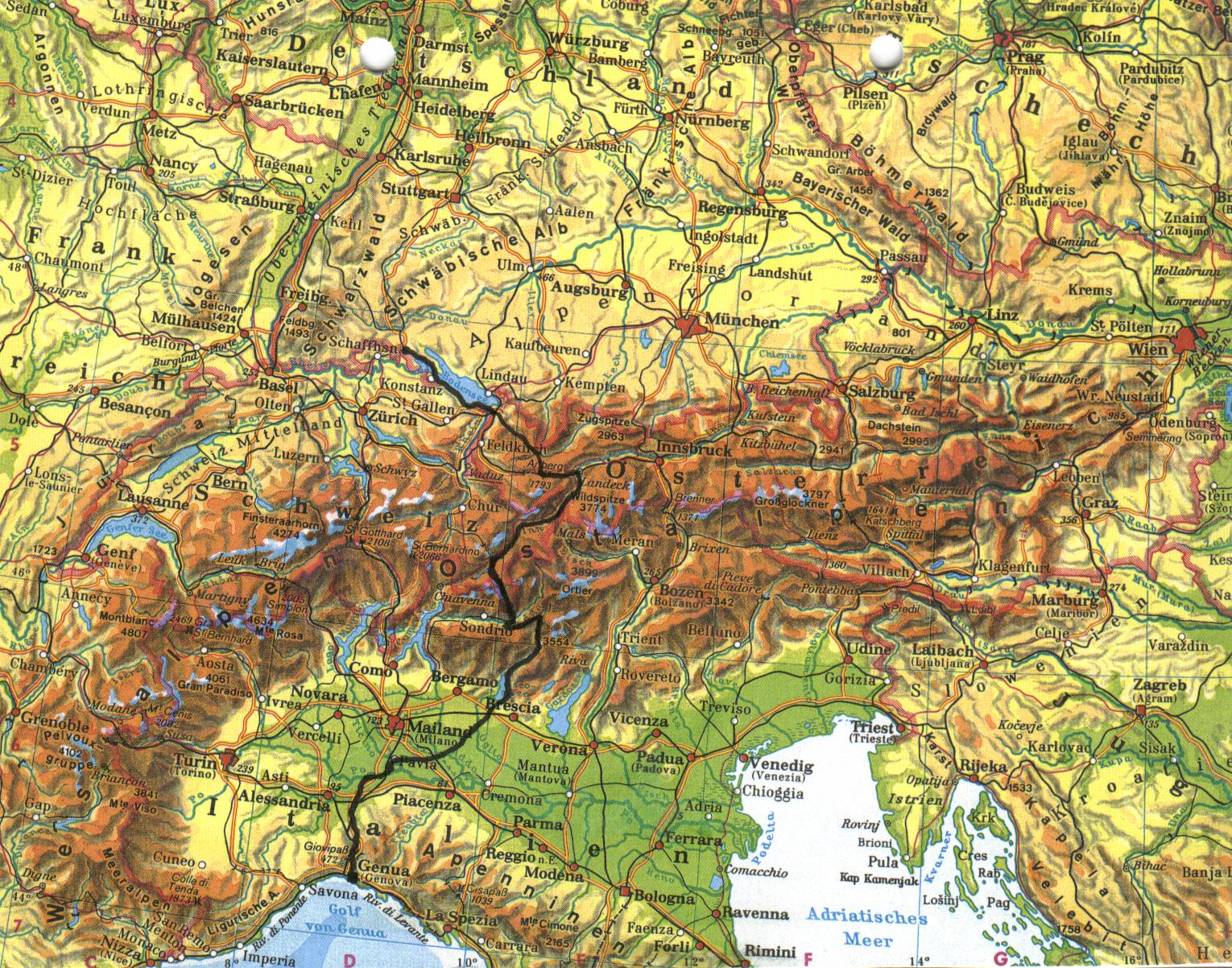 Karte Der Alpen | creactie